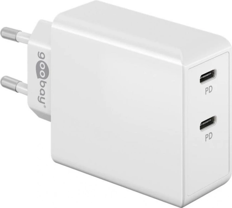 Podwójna szybka ładowarka USB‑C™ PD (36 W), biała, 61758