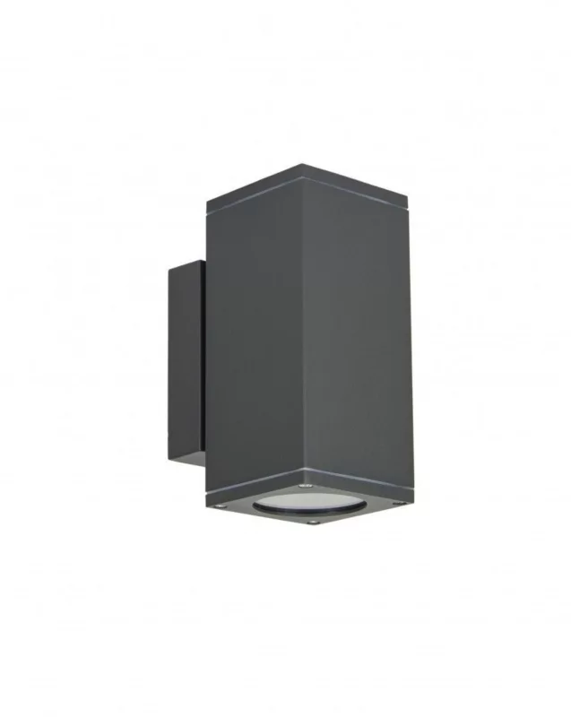Kinkiet ścienny zewnętrzny SU-MA Adela ciemnoszary 2 x GU10 x IP54 wym: 19 x 8,7 x 12,5 cm – 1 szt.