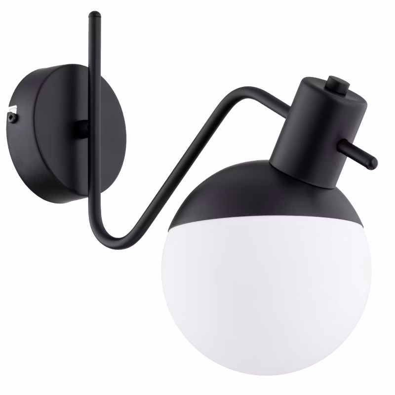 Kinkiet biała kula Alfa ESTERA czarny 1xE14x10W IP20 – 1 szt.