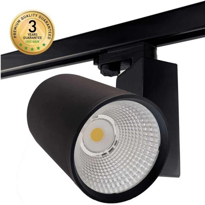 Projektor LED na szynę 30W 3100lm 3000K/ciepła IP20 z adapterem 3‑fazowym czarna SPOTEO TRACK B 30W 45 WW GXTR107