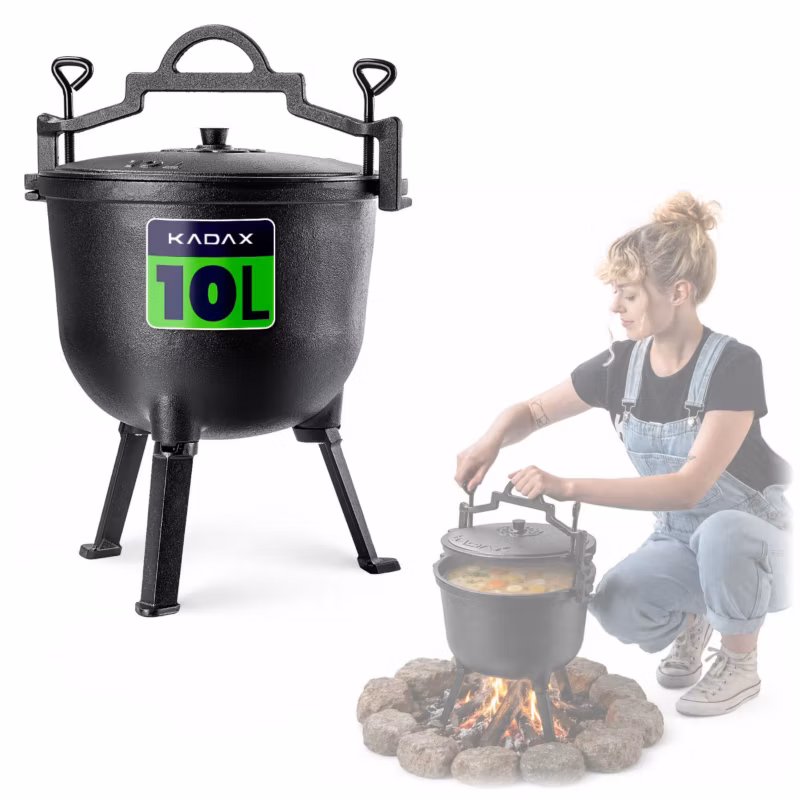 Kociołek KADAX myśliwski Żeliwny 10L Garnek Na Ognisko Grill Do Pieczonek 1szt.