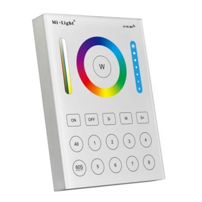 Pilot naścienny led 5‑in‑1 RGB+CCT B8 2,4ghz MI‑Light RGB + CWiWW RGBWW 8 stref