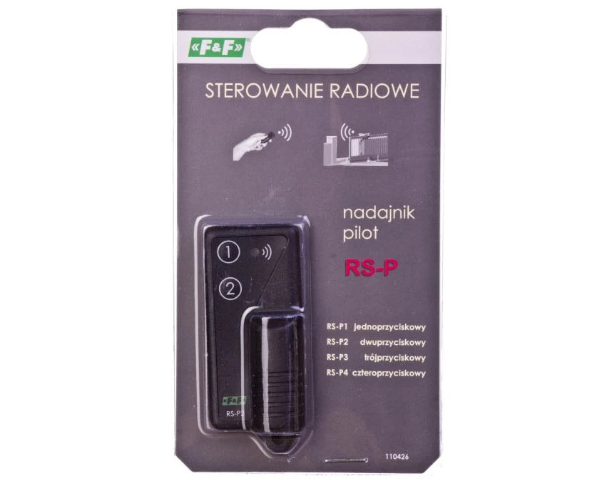 Pilot dwuprzyciskowy 12V A23 868MHz 30m czarny RS‑P2