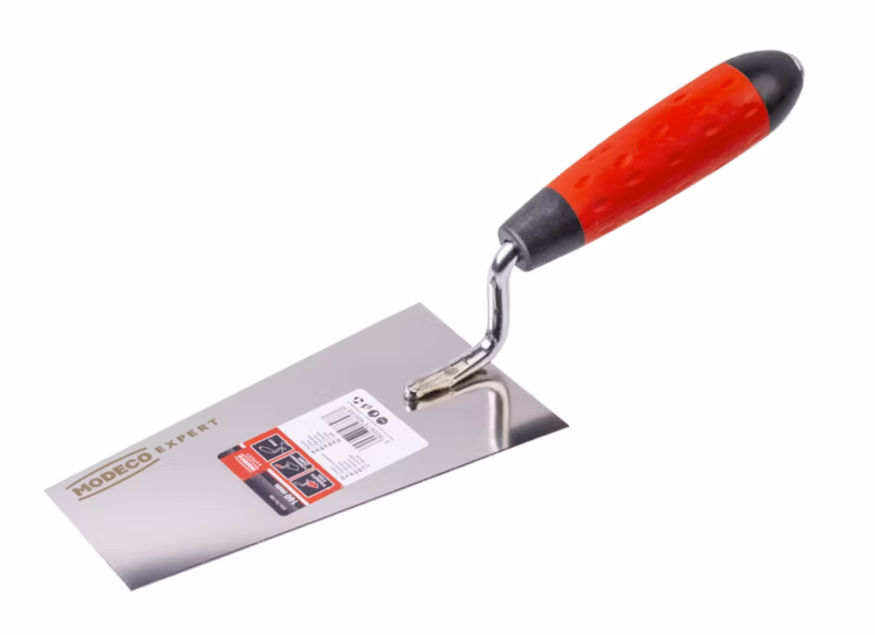 Kielenka trapezowa sztukatorska Modeco Expert nierdzewna z nitem 160 mm 2k – etykieta – 1 szt.