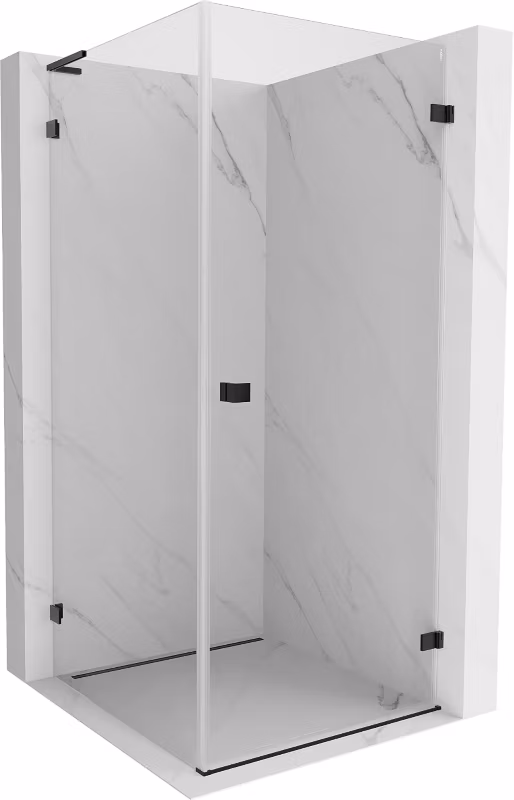 Kabina prysznicowa uchylna Mexen Lunar-B L czarna 100×100 cm 1 szt.