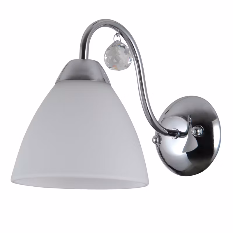 Kinkiet ścienny Italux Lugano chromowany biały 1 x E27 x IP20 wym: 21 x 14 x 19 cm – 1 szt.