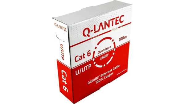 Kabel teleinformatyczny U/UTP kat.6 PVC Eca szary Q-LANTEC /100m/