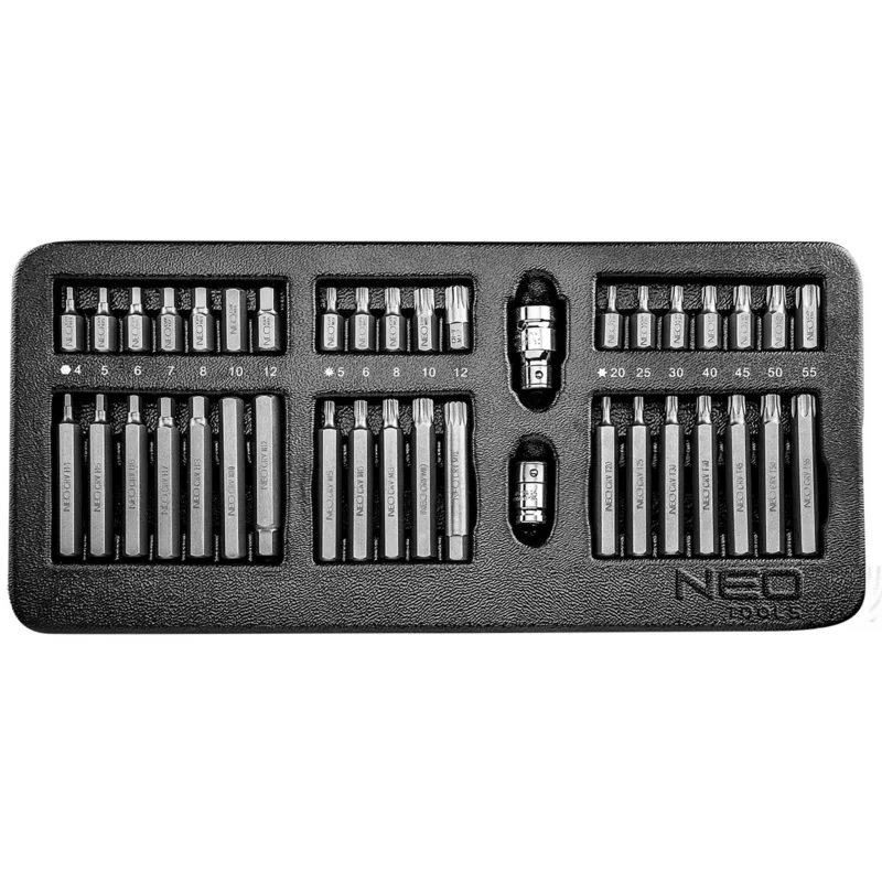 Końcówki wkrętakowe NEO TOOLS 30-75 mm, zestaw 40 szt., wkładka 1 kpl