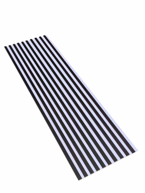 Lamele na Białej Płycie Ścienne SunWood 275x58cm Panele Dekoracyjne Czarny 1 szt.