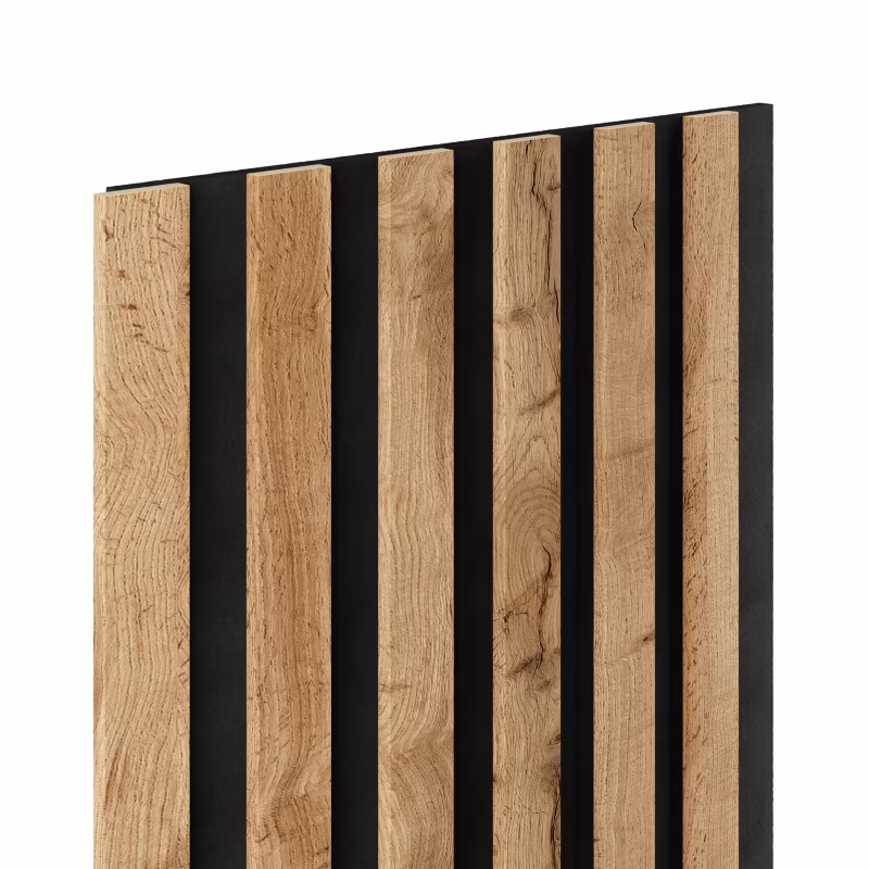 Lamel ścienny na czarnym filcu 6L Marbet Design WOODLINE SLIM 270×30 cm Dąb Wotan 1 szt.