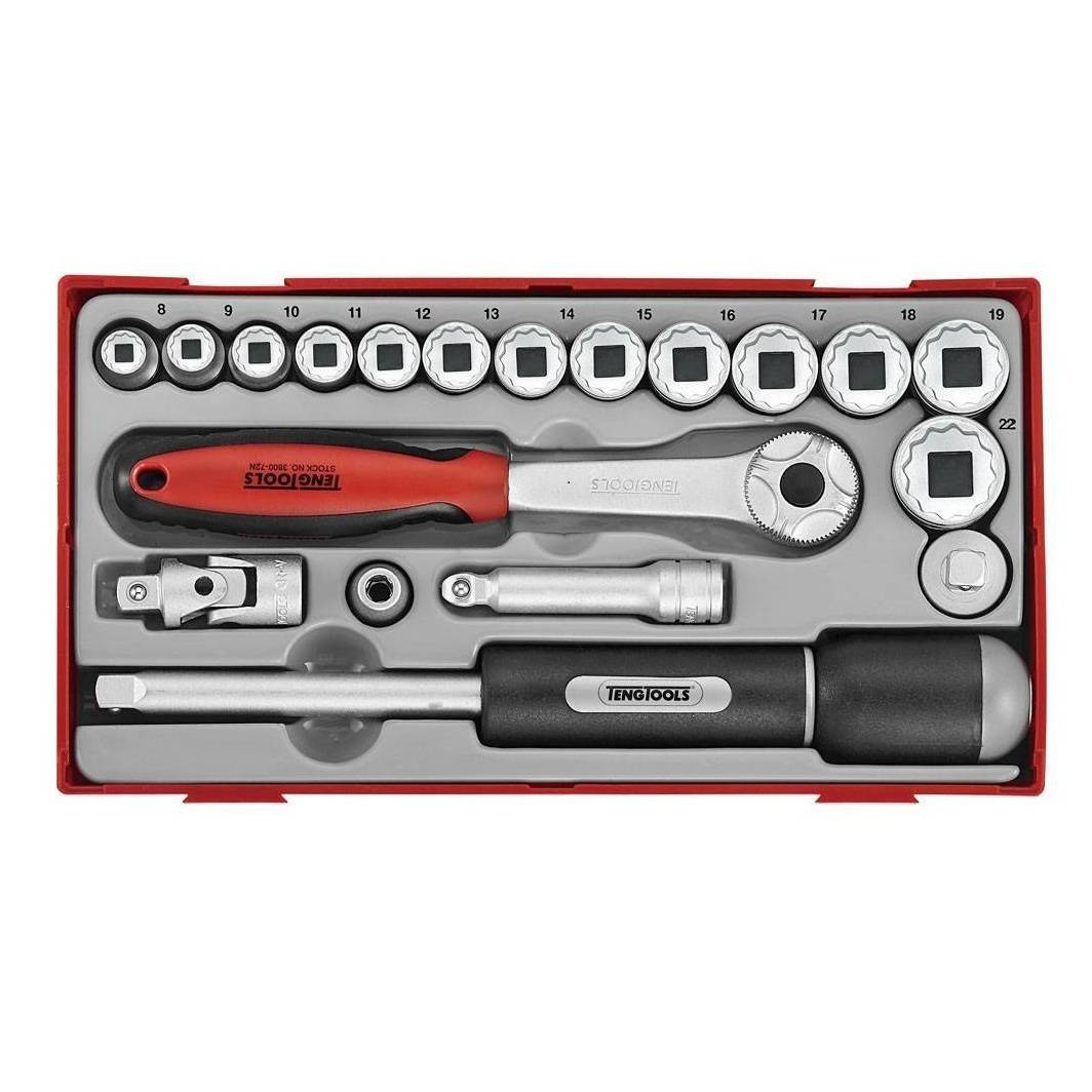 Zestaw kluczy nasadowych Teng Tools TT381912 – 19 elementów