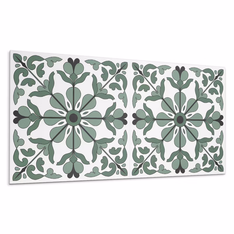 Kafelki samoprzylepne Wallfluent 60×30 cm Symetryczny motyw roślinny w eleganckim wydaniu 6 szt.