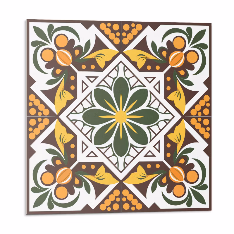 Kafelki samoprzylepne Wallfluent 50×50 cm Kwiatowy wzór roślinny 4 szt.