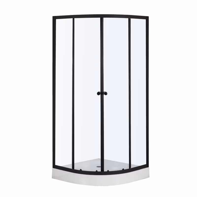 Kabina prysznicowa półokrągła Kerra Ariana 90 cm BL szkło transparentne profile czarne niski brodzik w komplecie 1 szt.