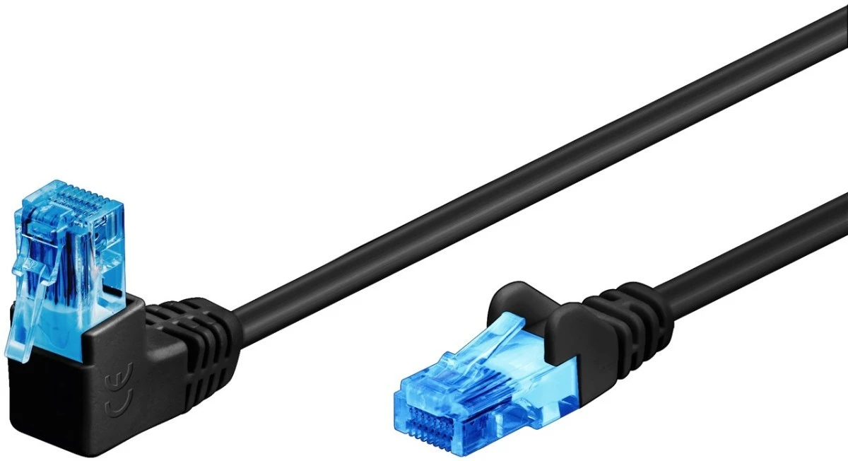 patchcord CAT 6A U/UTP kątowy 1x 90, czarny, 3m 51531