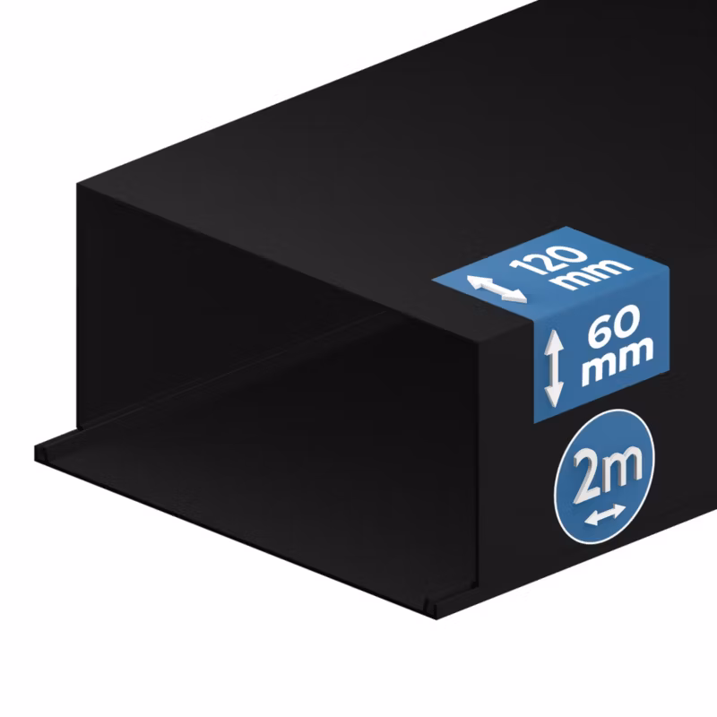 Kanał elektroinstalacyjny Edo 120/60 2m Ciemny Antracyt 1 szt.