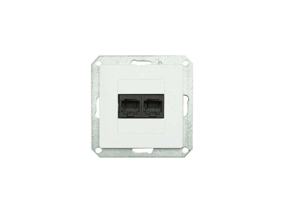Premium Gniazdo komputerowe p/t 2x8pin zacisk krone LSA+ biały moduł GTP ‑ 22 Pr moduł BI