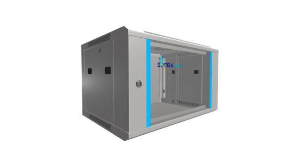 Szafa rack montowana na ścianie Extralink 6U 600×450 Szara