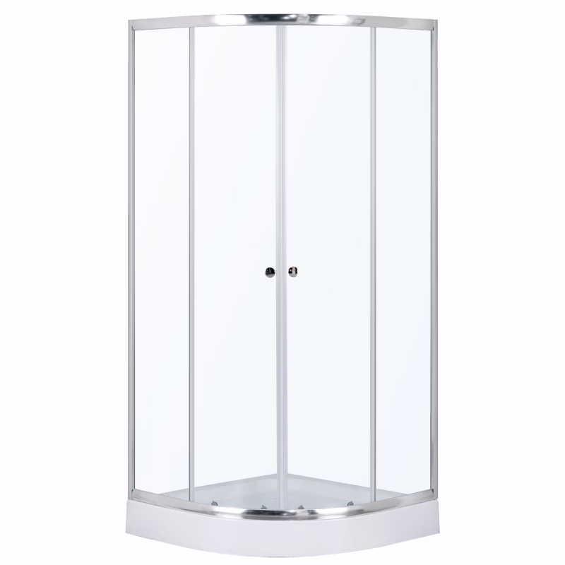 Kabina prysznicowa półokrągła Kerra Ariana 80 cm szkło transparentne profile chrom niski brodzik w komplecie 1 szt.