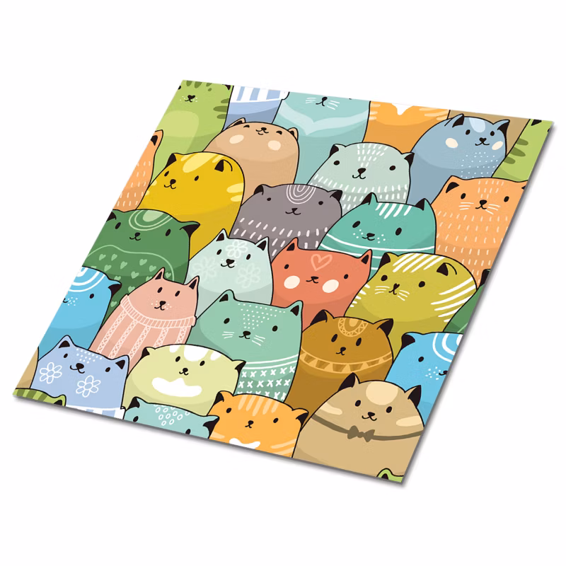 Kafelki samoprzylepne Tulup Kolorowe koty 30×30 cm 9 szt.