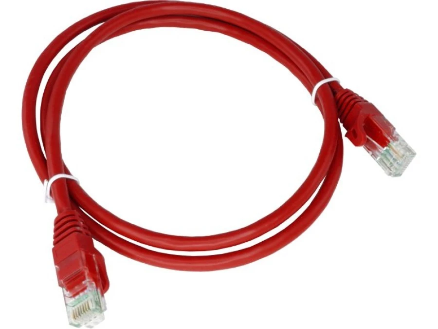 Patch‑cord U/UTP kat.6 PVC 0.25m czerwony KKU6CZE0.25