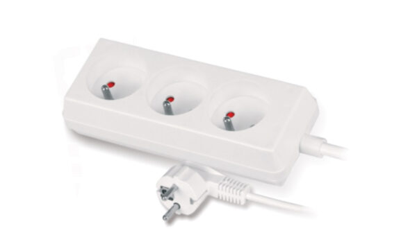 Przedłużacz 3-gniazda z/u 10A 1,5m /OMY 3×1/ biały PS-370