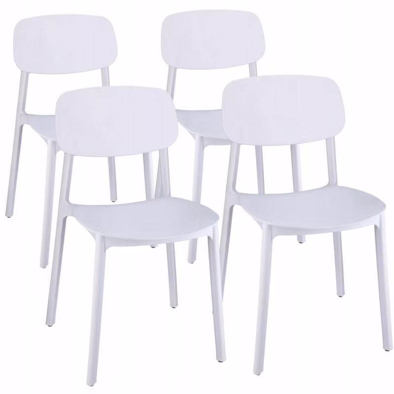 Krzesło ogrodowe JUMI plastikowe 79×40 cm białe do ogrodu na balkon taras 4 szt.
