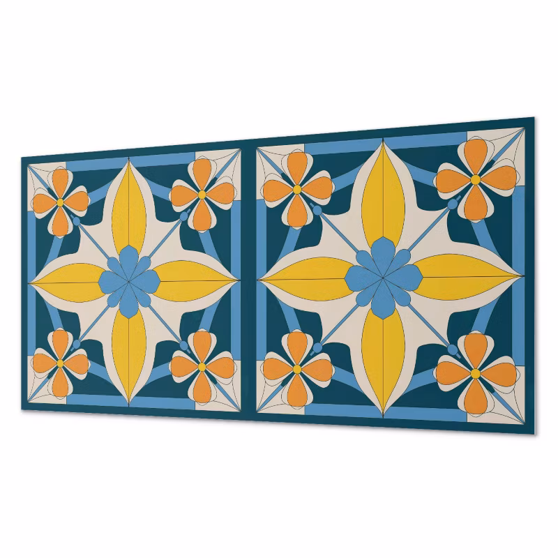 Komplet Kafelków PCV ArtPrintCave 40×20 cm Kwiatowy wzór geometryczny 10 szt.