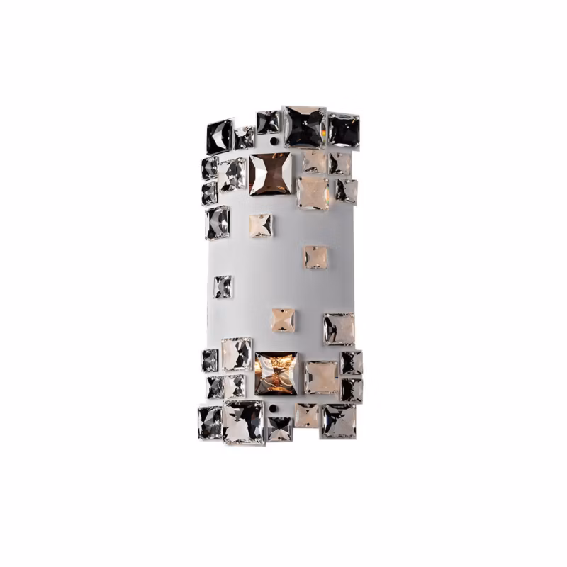 Kinkiet ścienny Italux Evan chromowany biały styl klasyczny 1 x G9 x 28W IP20 wym: 35,5 x 17 x 10 cm – 1 szt.