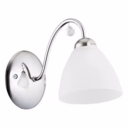 Kinkiet ścienny Alfa Amarillo chromowany biały 1 x E27 x 15W IP20 wym: 18,5 x 27 x 13 cm – 1 szt.