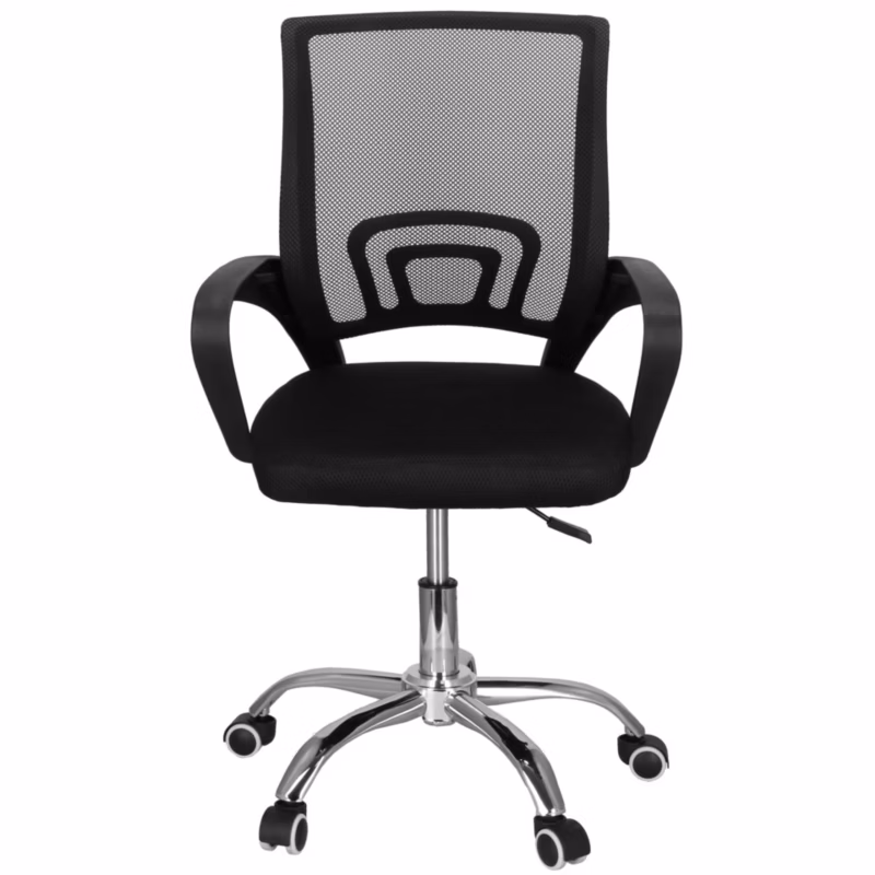 Krzesło obrotowe Springos biurowe regulowane, ergonomiczny fotel na kółkach czarny 1 szt.