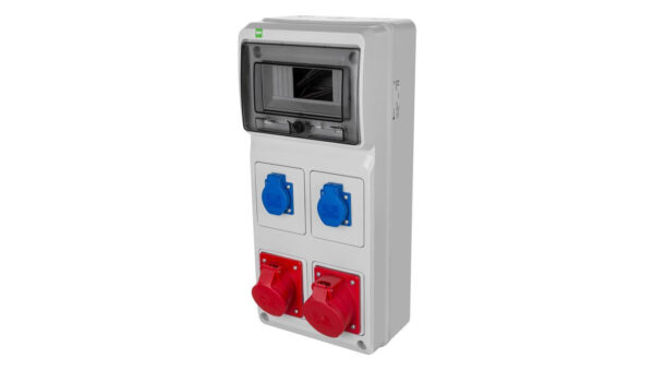Rozdzielnica budowlana RS-8 8-mod. 2x2P+Z, 16A/5P, 32A/5P, IP44 bez zabezpieczeń 6243-00