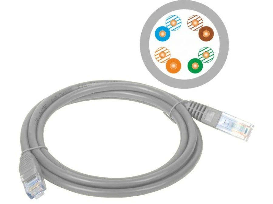 Patch‑cord U/UTP kat.5e PVC 7.0m szary KKU5SZA7