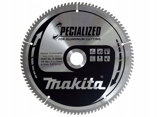 Tarcza do cięcia aluminium 260×30 100 zębów Makita B-09662