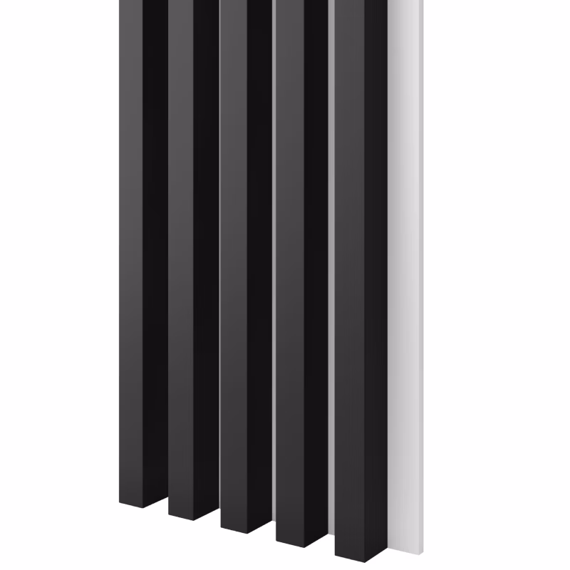 Lamele 3x4cm na białej płycie MDF LAMELE3D czarny mat 1 szt