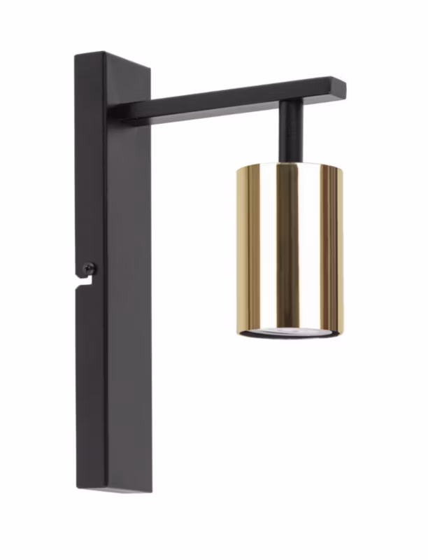 Kinkiet ścienny Sigma Lighting Vendo czarny-mosiądzowany styl nowoczesny 1 x GU10 x 12W IP20 wym: 25 x 5 x 16 cm – 1 szt.