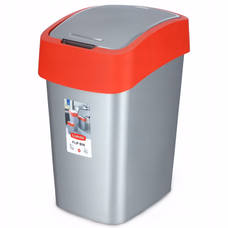 Kosz na śmieci Curver Flip Bin 50L, czerwony 1 szt.