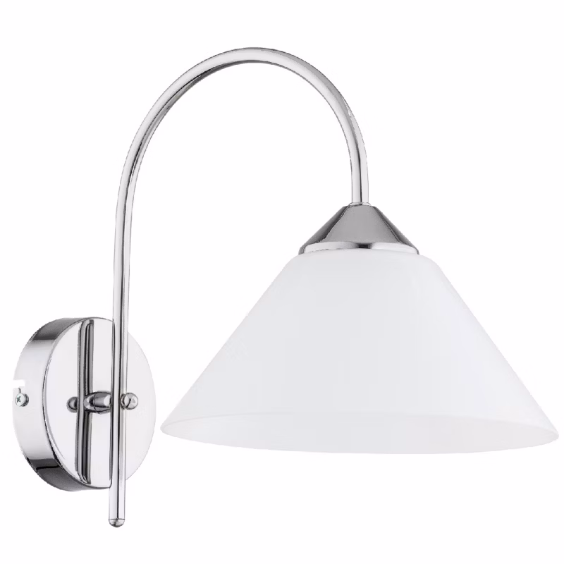 Kinkiet Alfa TAPER stożek chromowany biały 1xE27x15W wym:28x22x32cm IP20 -1 szt.